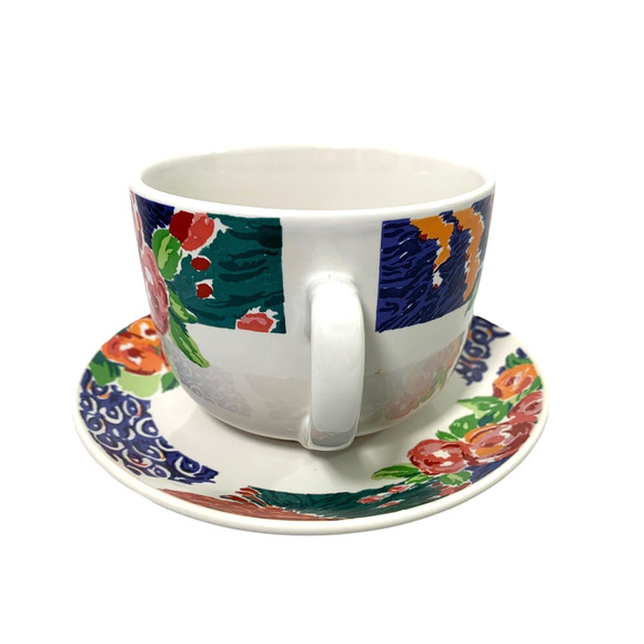 Oversized‎ Coffee Cup & Saucer Floral Ceramic GGI 1996 Table Shelf Decor - Picture 4 of 9